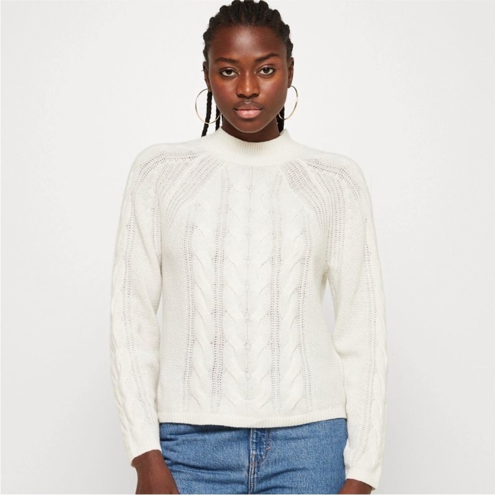 Banana Republic Gifting Cable Knit Fisherman Sweater Wool Blend Size Medium